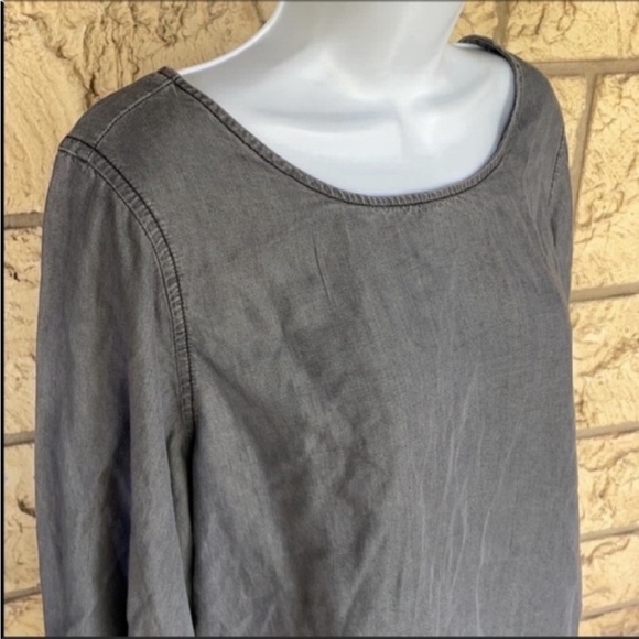 Gap Denim Blue Tunic top Blouse Bell Sleeves flow Size Med - Picture 5 of 11